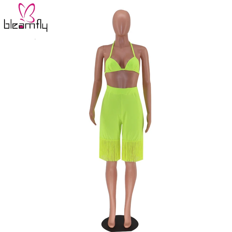 2019 женский летний укороченный топ на бретельках без спинки с кисточками длина до