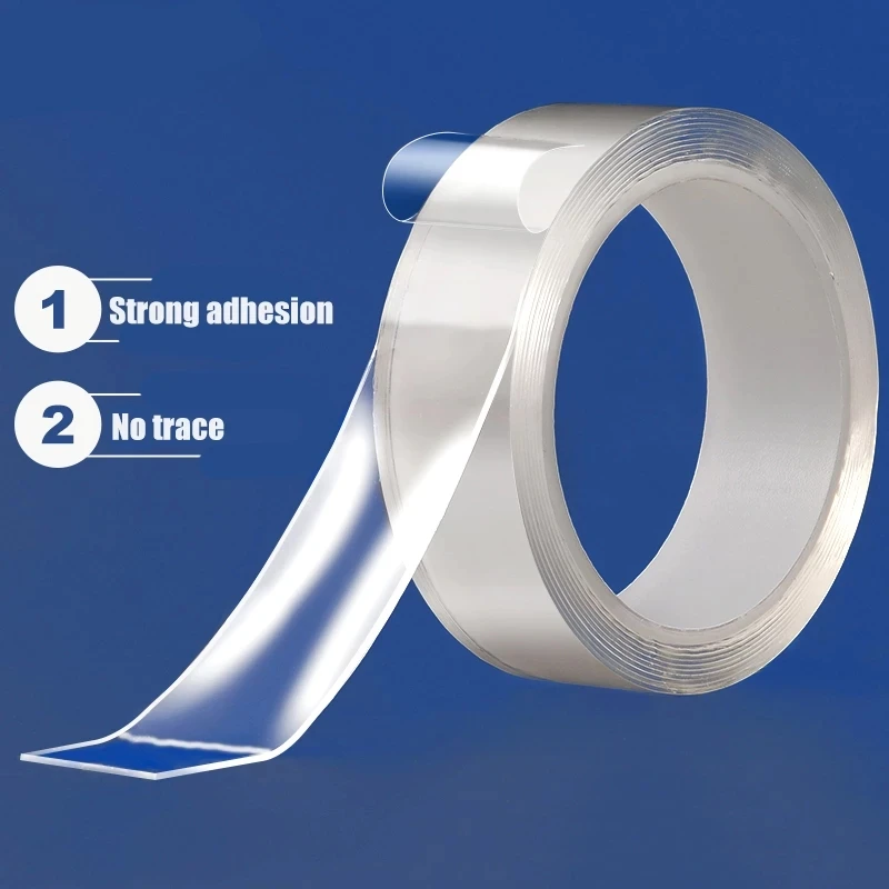 

1M/2M/3M/5M Nano-Tape Double Sided Tape Transparent Reusable Waterproof Adhesive Traceless Tape Cleanable Home