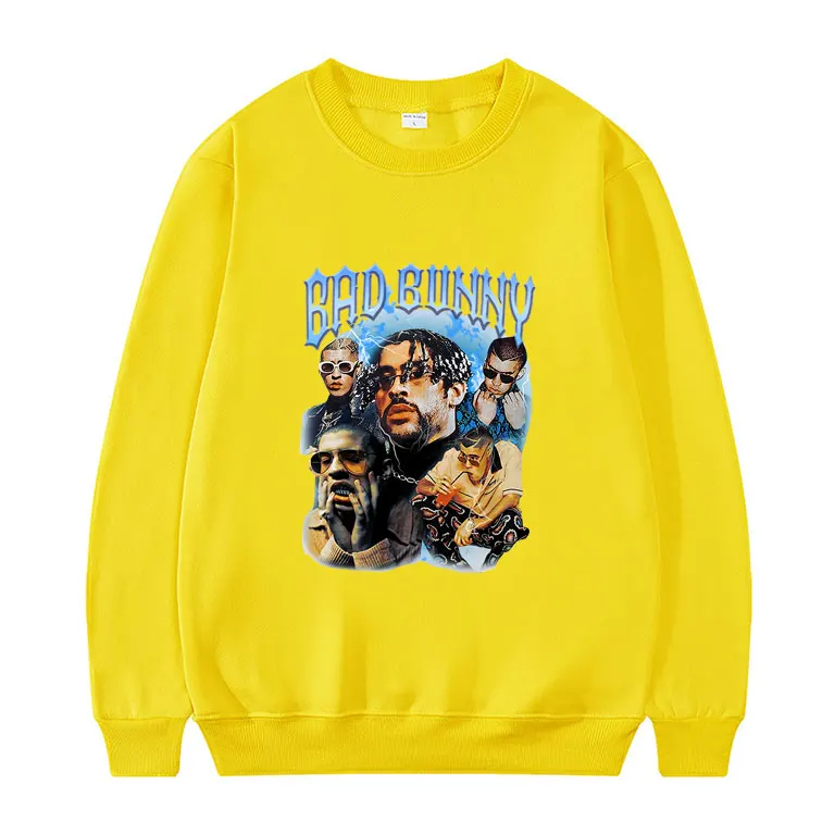 

Bad Bunny Sweatshirt Long Sleeve Men Women Casual Sweatshirts Unisex Hip Hop Trend Streetwear Daily Couples All-match Pullover