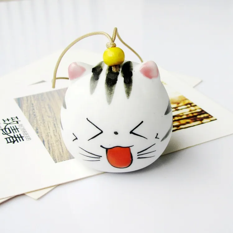 4 см Новая керамика с изображением кота ветряной колокольчик японский домашний