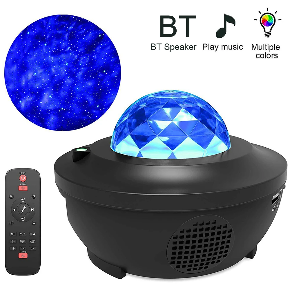 

Colorful Starry Sky Projector BT USB Voice Control Music Player LED Night Light USB Charging Projection Lamp Kids Gift