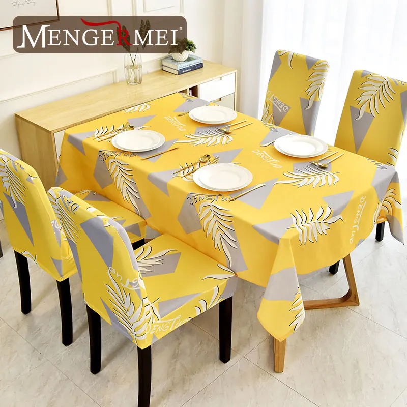 MENERME лист желтая скатерть Чехол для стула в скандинавском стиле