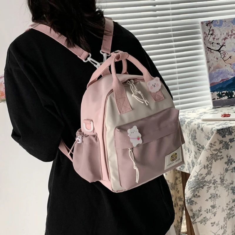 

Pink Small backpack Women fashion kawaii Backpack female Waterproof Nylon Black Cute shoulder bags 2021 New Casual crossbody bag