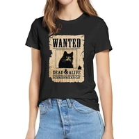 new fashion100 cotton schrodinger cat wanted dead or alive funny men women gift top tee unisex t shirt 1682