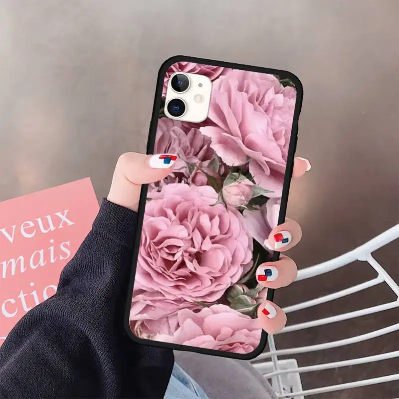 

Colorful Flower Rose Peony Phone Case for iPhone 11 12 pro XS MAX 8 7 6 6S Plus X 5S SE 2020 XR mini