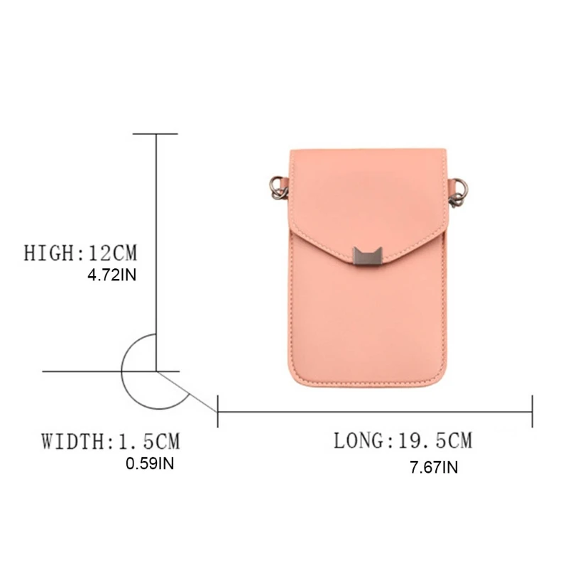 

Cell Phone Purse,PU Crossbody Bag with Touch Screen Window, Multilayer Mobile Phone Card Wallet Shoulder Handbag for Woman Girl