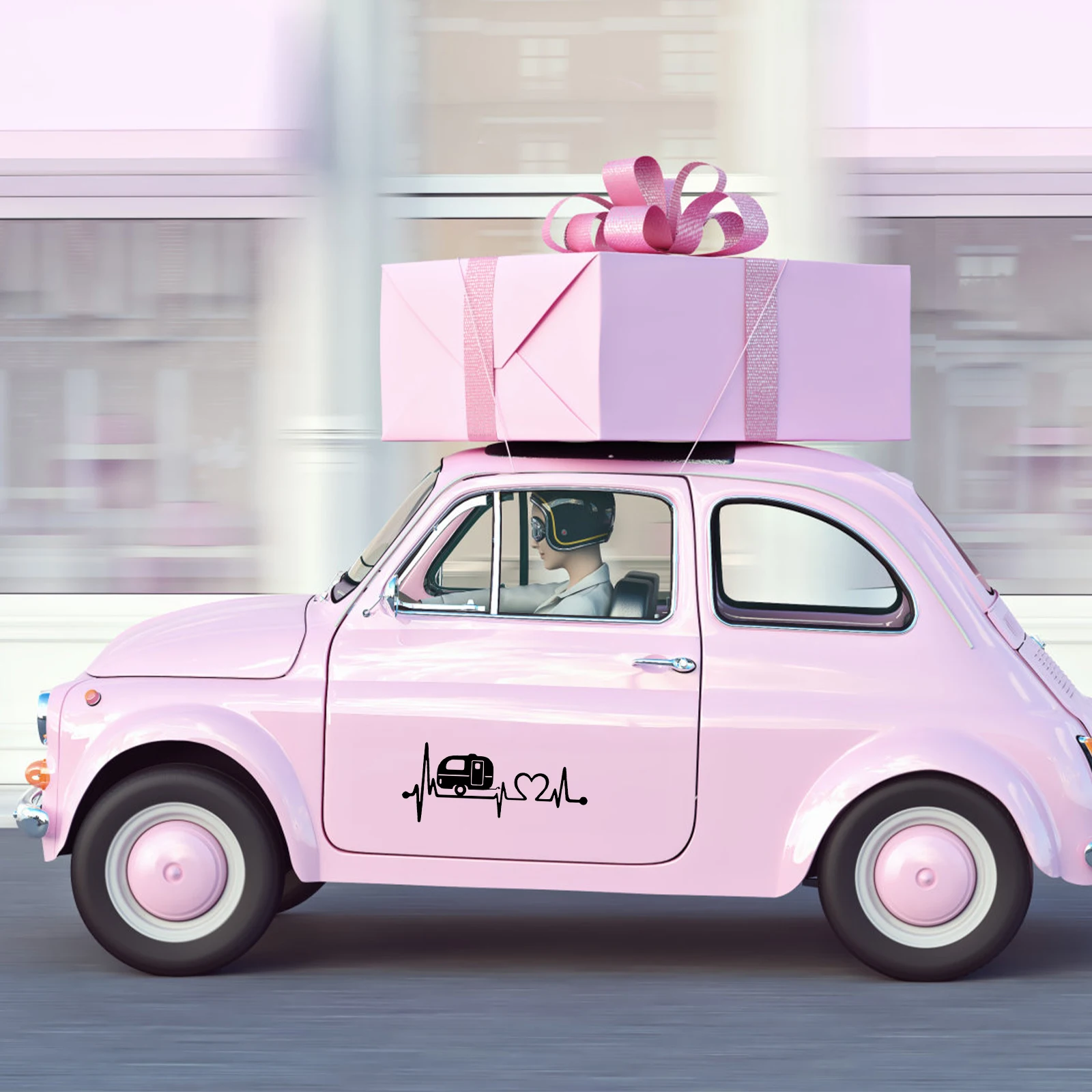 Фирменная наклейка для автомобиля с надписью Love Heart Beat