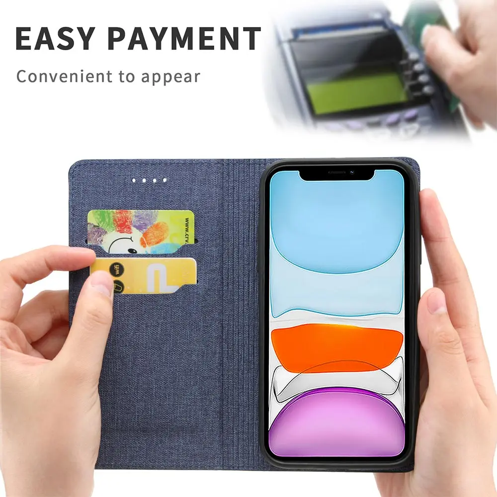 KISSCASE Роскошный кожаный чехол с текстурой ткани для iPhone 11 Pro Max 6 6S 7 8 Plus X XS MAX XR