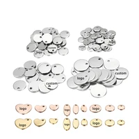 10 50pcs 6 30mm stainless steel charms round dog tag pendant stamping blanks pendants for custom necklaces diy jewelry making