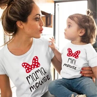 cotton family matching clothes outfits mother and daughter t shirt mommy and me clothes lovely blouse kids baby girl boys look
