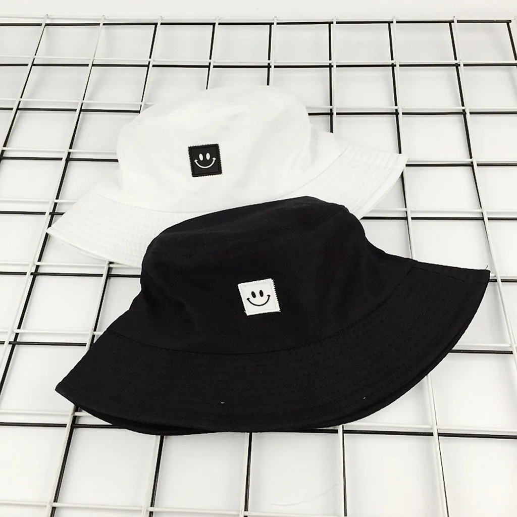 Черно-белая Панама со смайликом унисекс Bob cap s хип-хоп Gorros мужская wo летняя
