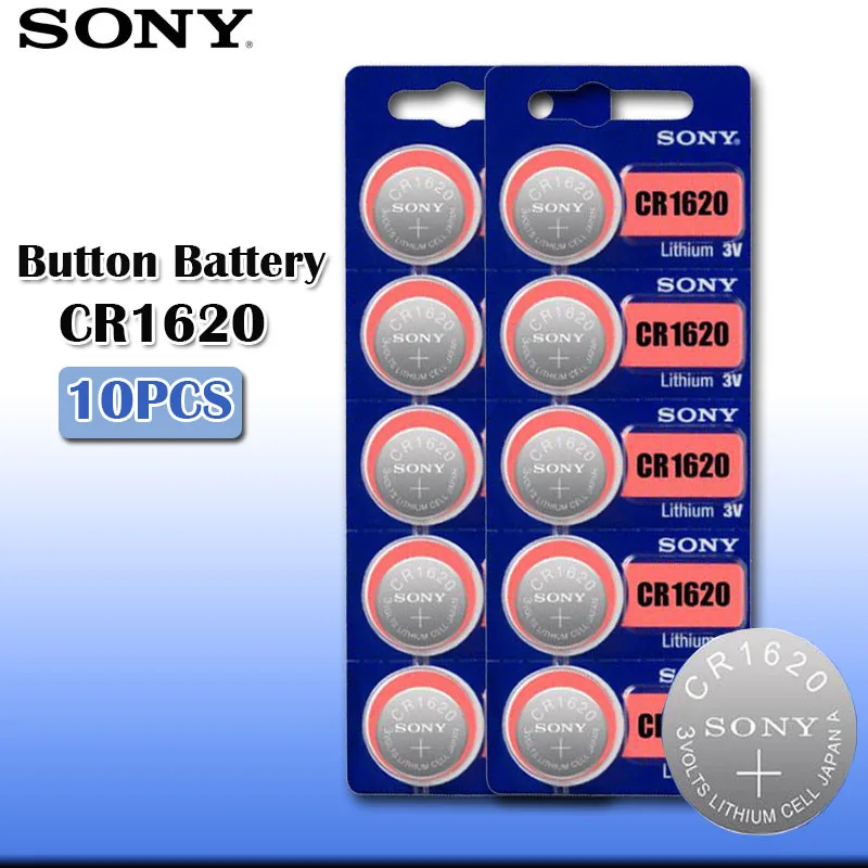 10 шт./лот sony CR1620 оригинальная литиевая батарея для ключей автомобиля часы дистанционного управления игрушка 1620 ECR1620 GPCR1620 Кнопка батарея