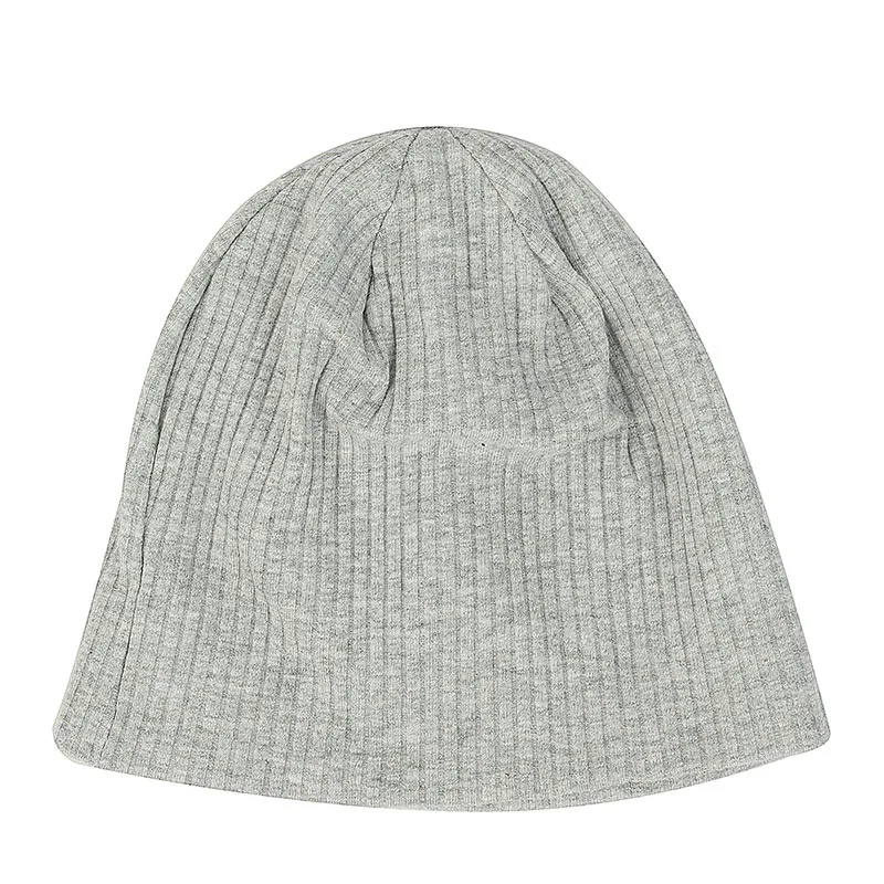 Light gray-S Geebro/милые ребристые хлопковые шапки-бини для новорожденных девочек; детские вязаные шапки-бини; сезон осень-зима; шапки для новорожденных; подарки - Цвет: Light gray-S