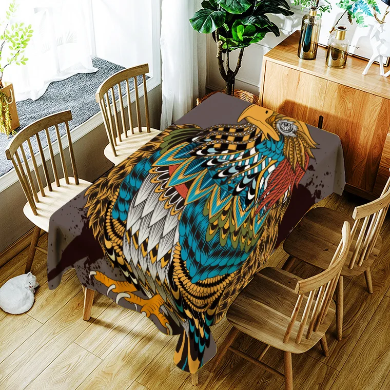 

Printed watercolor painting animal pictures washable decorative household waterproof tablecloth