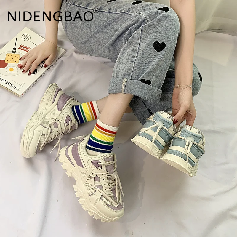 Women Chunky Sneakers Summer Fashion Mesh Breathable Outdoor Walking Jogging Running Platform Sports Shoes Female Trainers