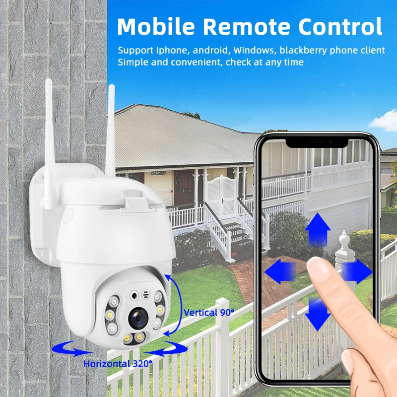 Ip камера 1080P PTZ открытый скоростной купол беспроводной Wifi Pan Tilt безопасности 4X зум