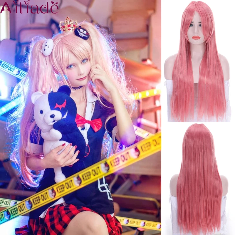 AILIADE розовый небесно голубой 30 дюймов Длинные Staight косплей парик высокая