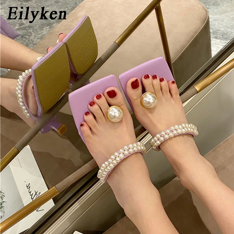 Eilyken Fashion String Bead Design Summer Slippers Flip Flops For Women Clip Toe Sandals Ladies Low Heel Party Dance Shoes | Обувь