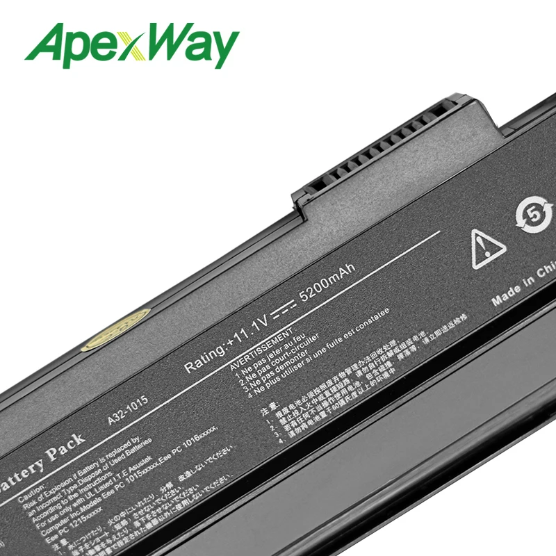 Литий-ионная аккумуляторная батарея Apexway 6 ячеек 11,1 В A32-1015 для ноутбука ASUS Eee PC 1011CX 1011P 1011PDX 1011PD 1011PN 1011PX 1011B 1011BX 1011C и др.