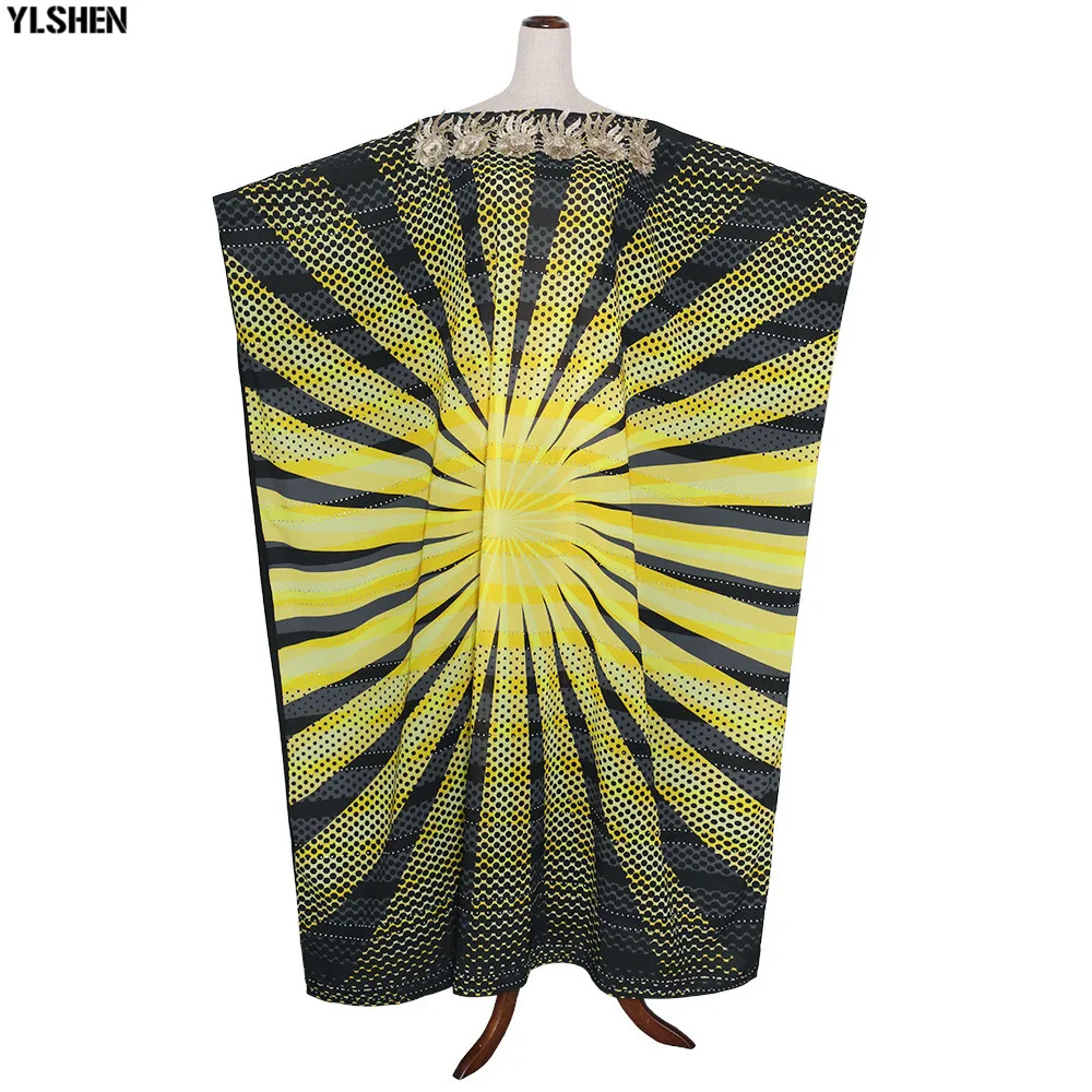 Длинное мусульманское платье африканские платья для женщин Дашики в полоску с