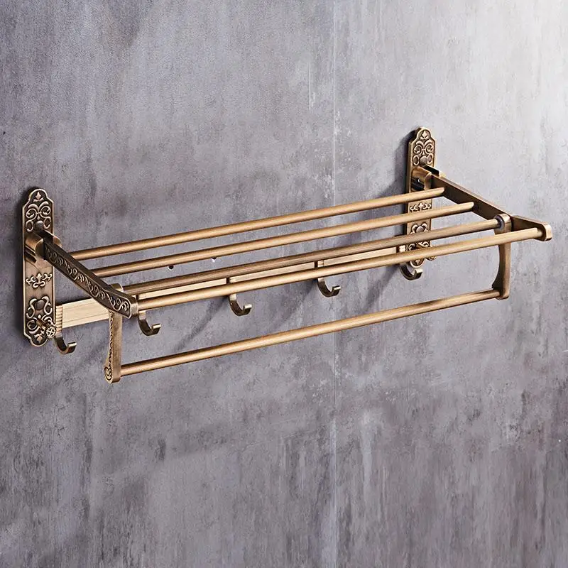 Складная банная вешалка для полотенец цвет белый/золотой держатель ванной