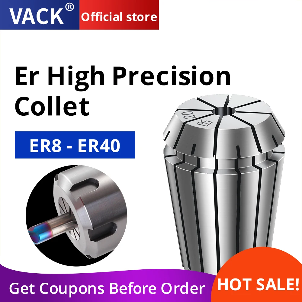 

VACK ER11 ER16 ER20 ER25 ER32 ER Spring Collet Chuck Precision 0.008mm CNC Engraving Machine Holder Milling Accessories