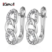 kinel classic 8 shape stud earrings natural zircon copper with gold silver color plated korea earrings for women trend jewelry