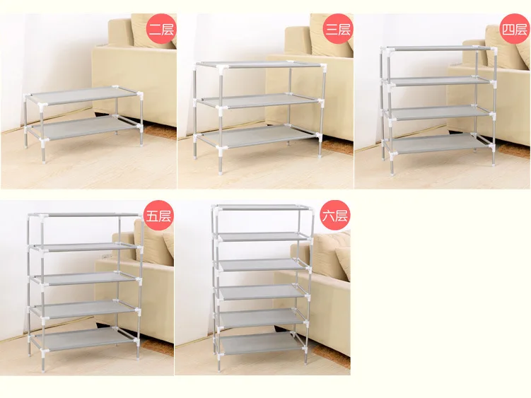 Household assembly shoe rack multi-layer cabinet simple dustproof storage non-woven door r | Мебель