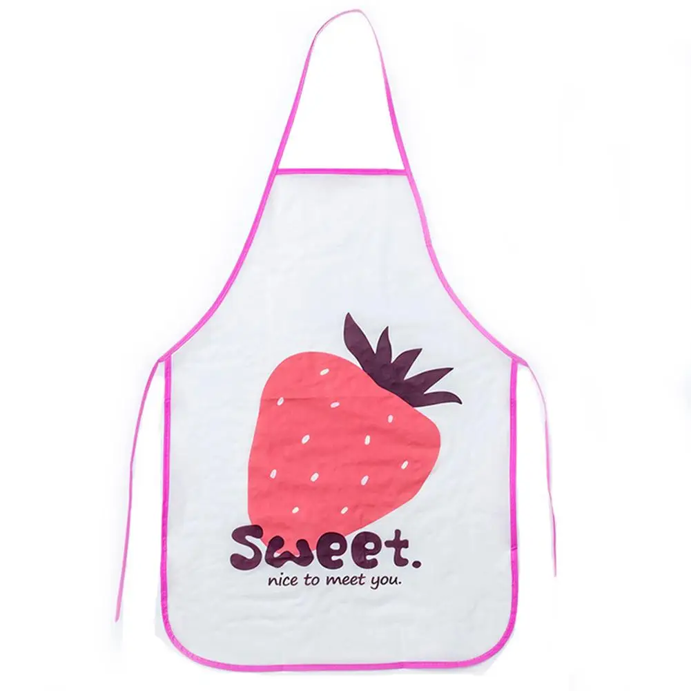 

Cooking Apron Cartoon Kitchen Fruit Sleeveless Double Pocket Household Cleaning Aprons for Adults Women Lady Cloth Protect