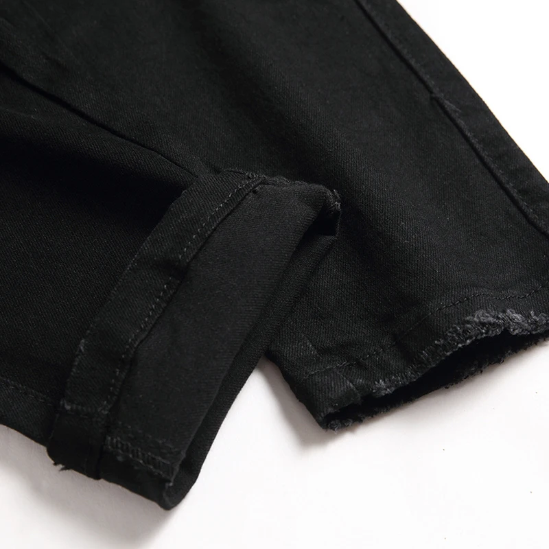 Джинсы в европейском и американском стиле мужские черные эластичные брюки с