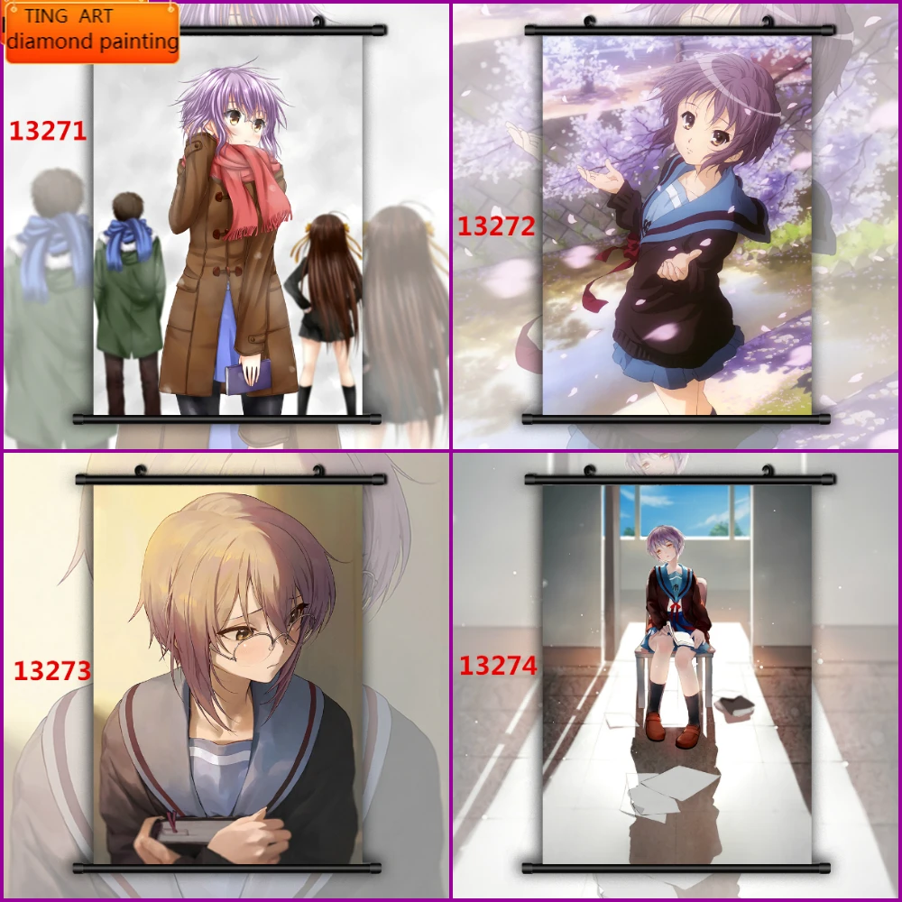 

Алмазная живопись, аниме, Харухи джузумия, меланхоли, Алмазная мозаика, наборы для вышивки крестиком, домашний декор