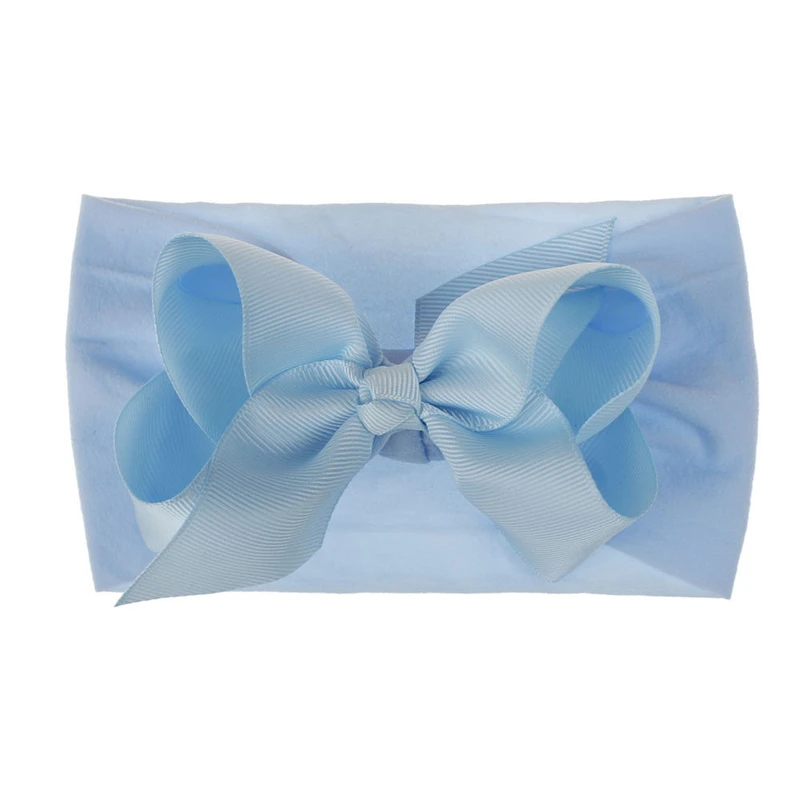 

18 Colors Soft Fashion Headband Baby Girls Big Bow Knot Hairband Princess Stretch Turban Head Wrap