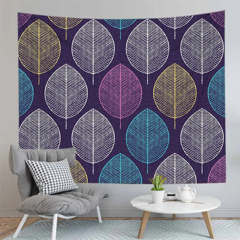Психоделическое мультяшное одеяло индийские гобелены листья настенная