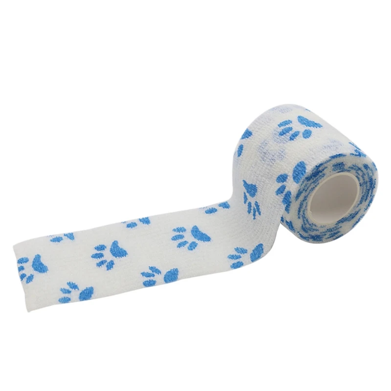 White and blue dog P Аксессуары для тату, самоклеящаяся повязка, лента, ПЭТ, гибкая, с мультяшным принтом, для первой помощи, 5 см x 4,5 м - Цвет: White and blue dog P