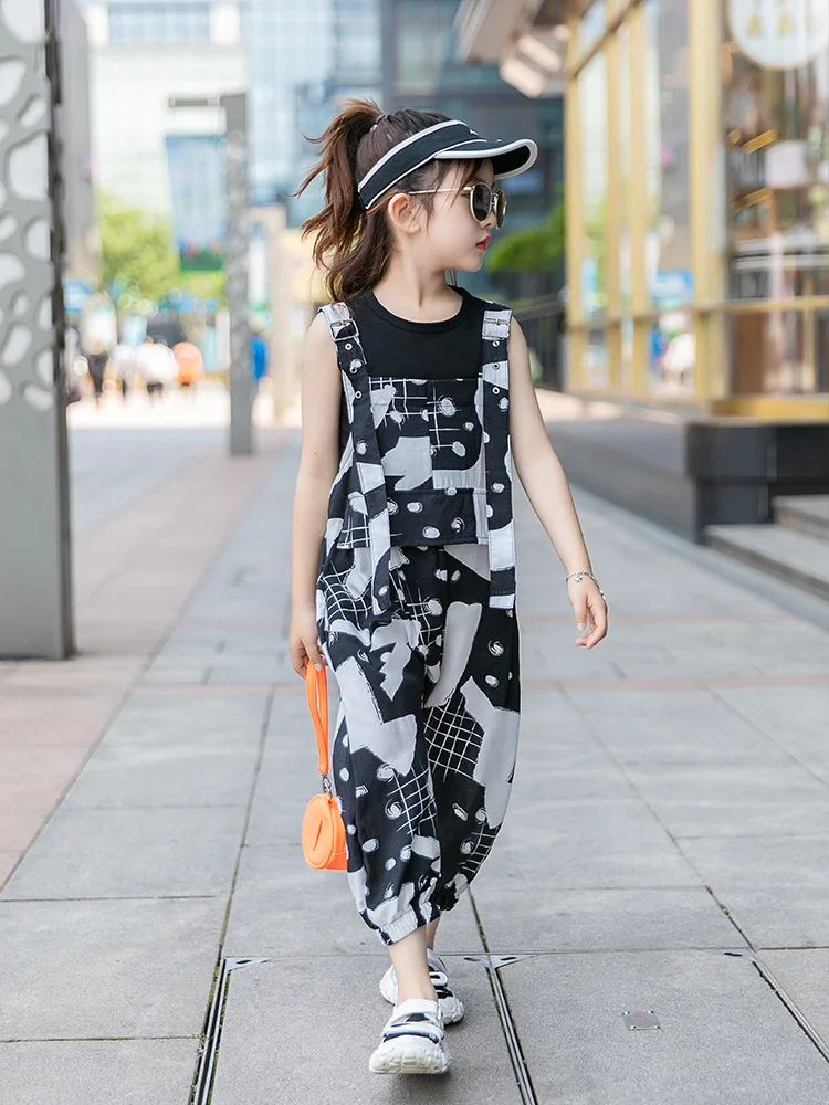 Летняя одежда для девочек костюм красного цвета импортный стиль 2020 новая летний