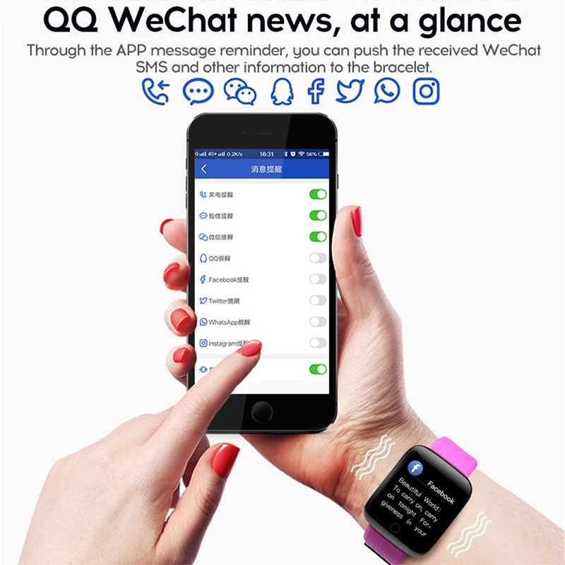 116plus Smart Watch Blood Pressure Heart Rate Monitor Mnformation Reminds Sports Waterproof Pedometer Men | Электроника