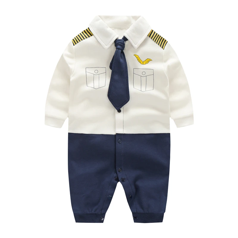 YiErYing Newborn Clothes 2018 Fashion Spring Autumn Party Bow Tie Gentleman Baby Boy Cotton Rompers Infant &ampToddler Jumpsuits |