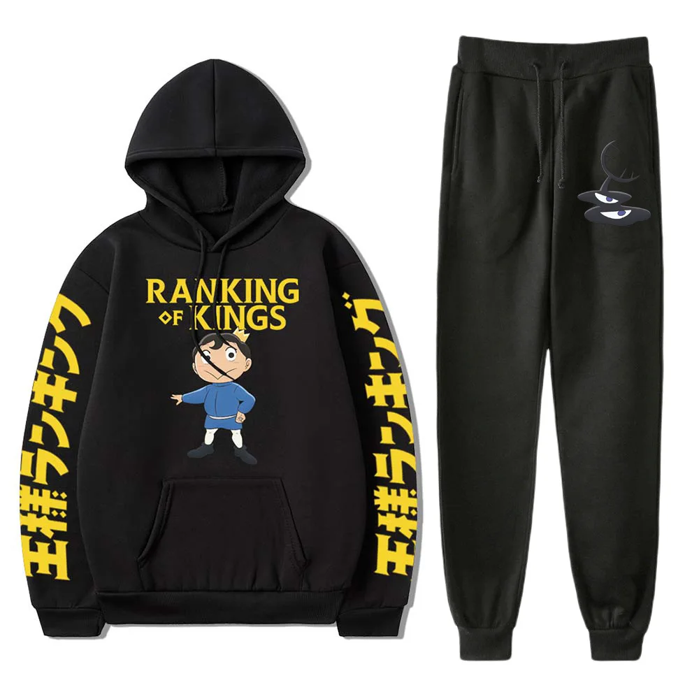 

2021 Fashion Autumn/Winter Anime Ranking of Kings Harajuku Streetwear Men's Suit Fleece Hoodie + Trousers Thick Warm Sports Suit