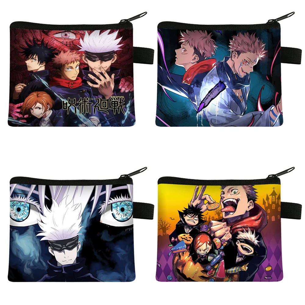 

Jujutsu Kaisen Anime Wallet ID Card Coins Purse Cartoon Cosplay Canvas Wallets Storage Bag Accessories