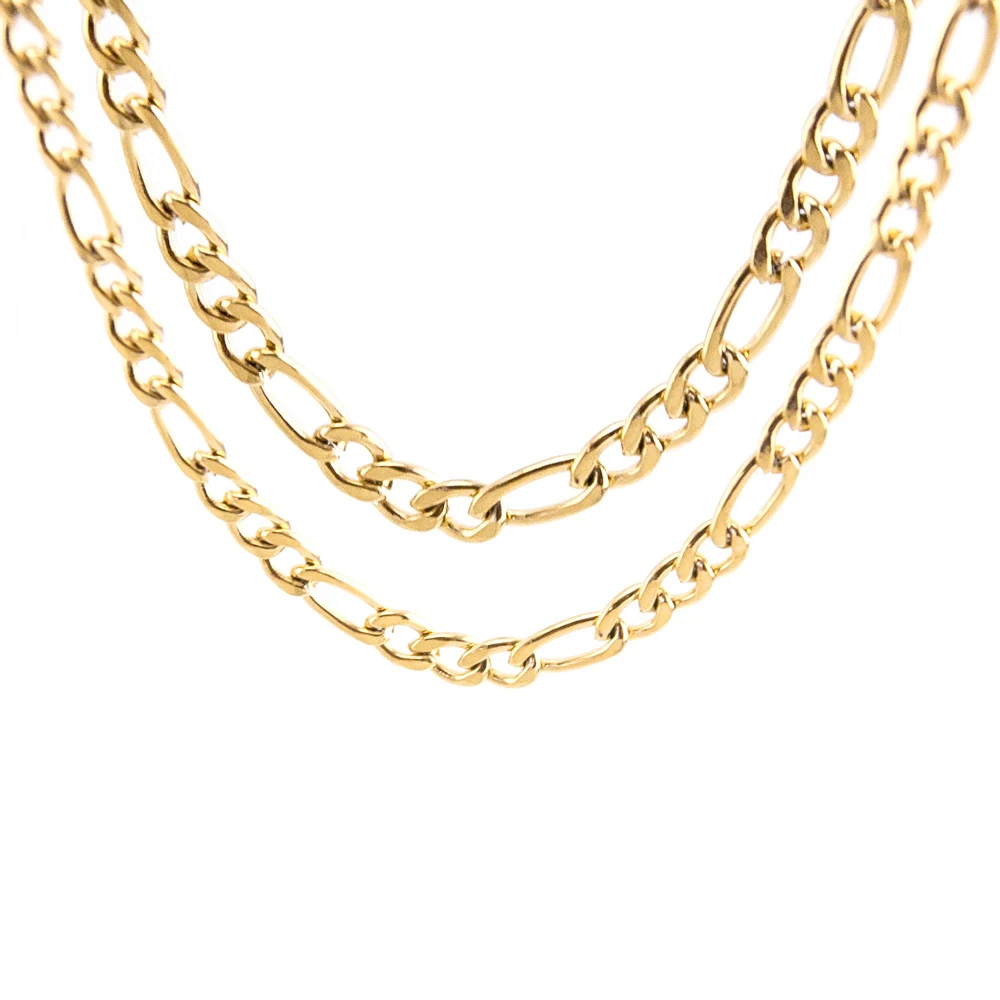 

Цепочка Фигаро из нержавеющей стали, ширина 3/6 мм, 1 м