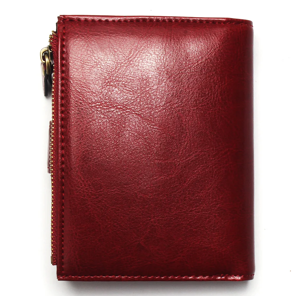 Женский модный кошелек из вощеной кожи гладкий и мягкий многофункциональный 100%