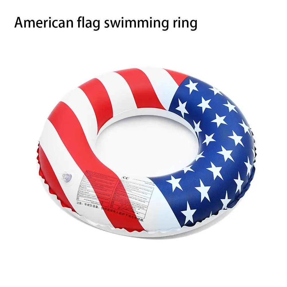 

Inflatable Swimming Ring Water Park Thicken Floating Mat Bed USA Flag Print Swimming Ring Piscina Boias
