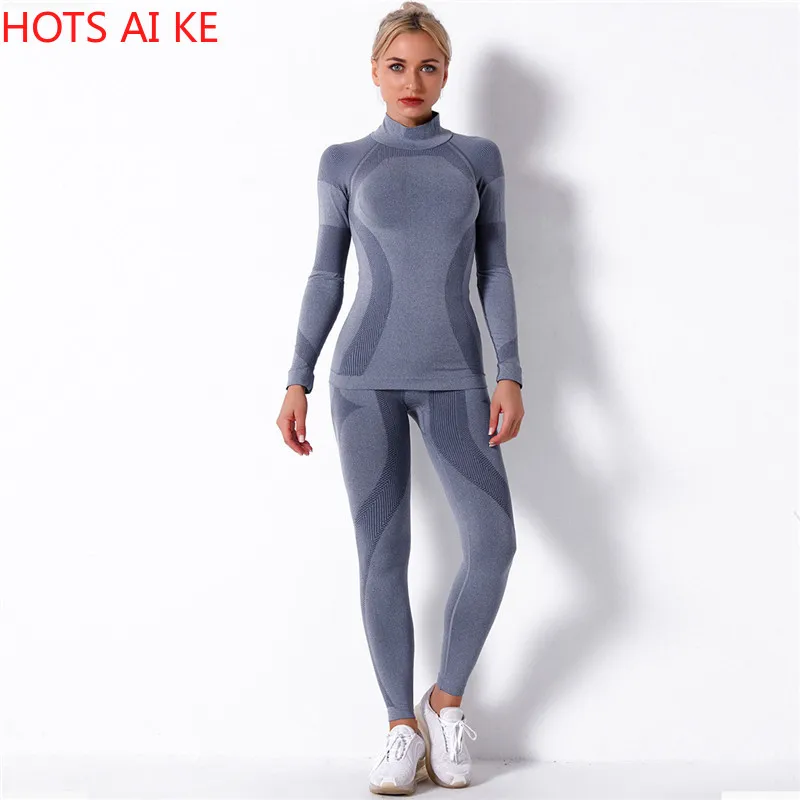 

Fitness Sports Suits Two Piece Sets Seamless Yoga Leggings Sets Push Up Gym Sports Outfit Training Workout Sets