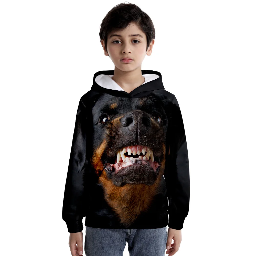 

Новый товар, модный Повседневный свитер с капюшоном с 3D рисунком собаки, осенне-зимний тонкий флисовый свитер с капюшоном