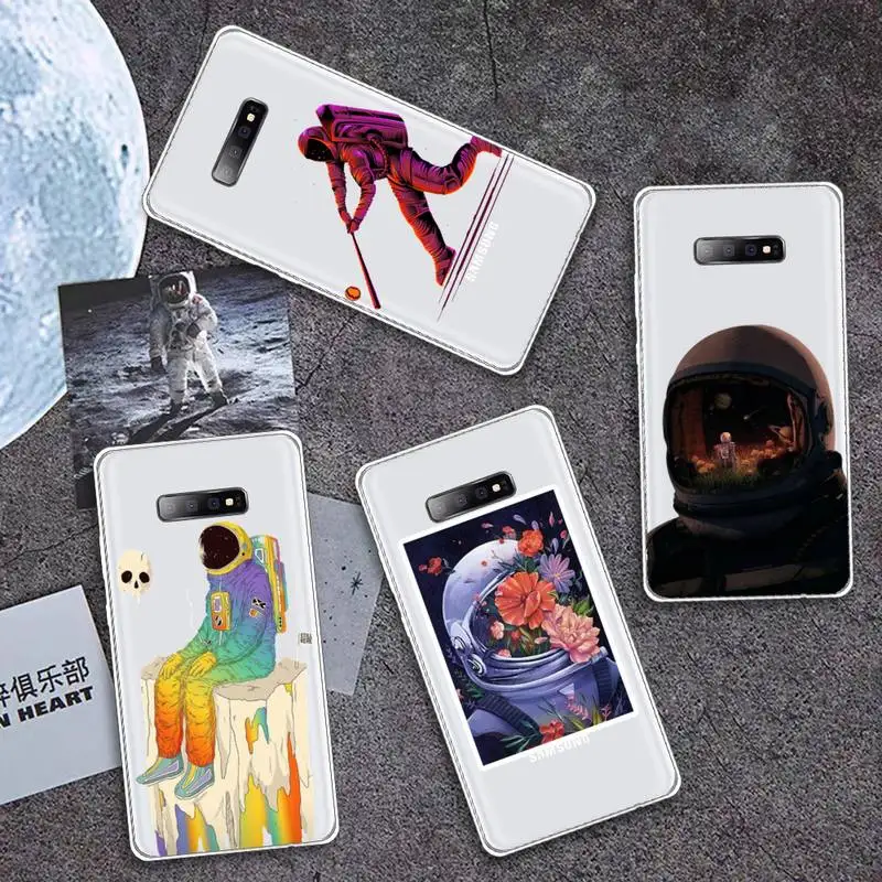 

Fantasy Astronaut Phone Case Transparent for Samsung A71 S9 10 20 HUAWEI p30 40 honor 10i 8x xiaomi note 8 Pro 10t 11 mobile bag