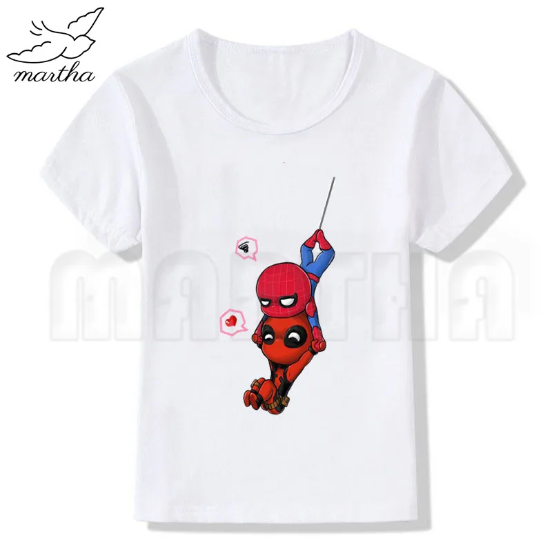 Дэдпул Летний стиль Забавные милые топы для девочек модная уличная одежда Harajuku