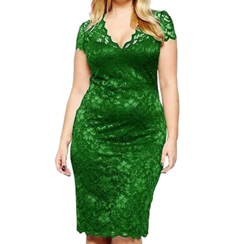 Платье женское однотонное с цветочным кружевом пикантное вечернее облегающее