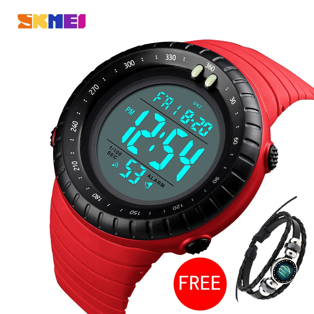 SKMEI мужские спортивные часы светодиодный светящиеся цифровые военные