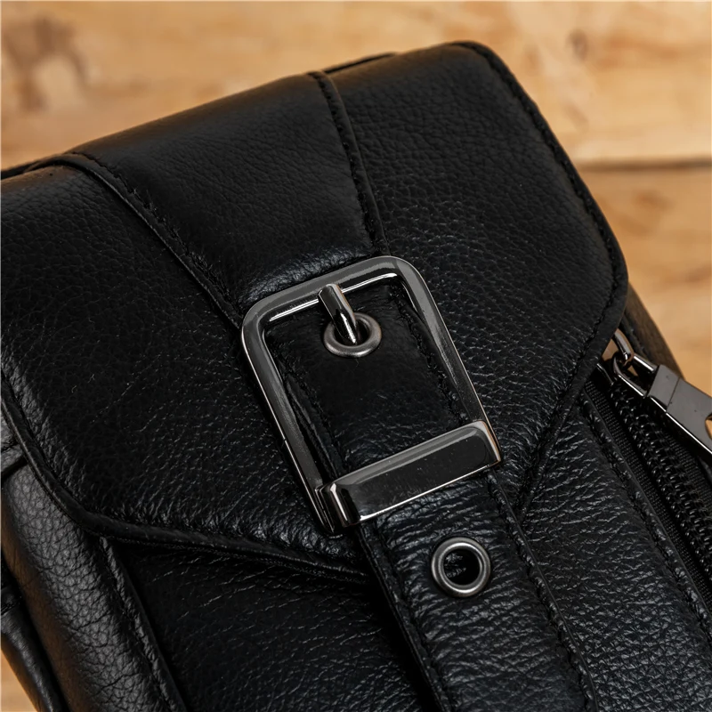 Сумка мессенджер мужская из натуральной кожи Маленький модный саквояж на плечо