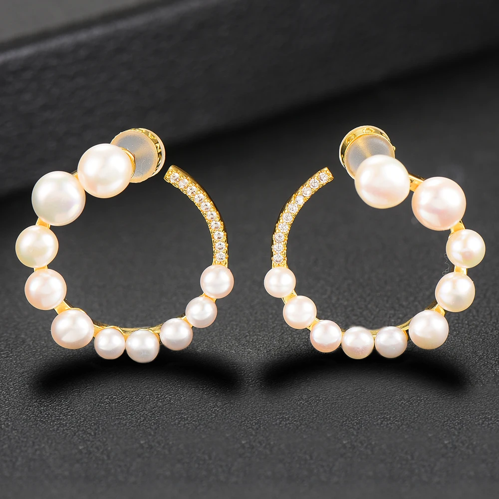 Missvikki роскошные популярные круглые жемчужные блестящие серьги Полностью